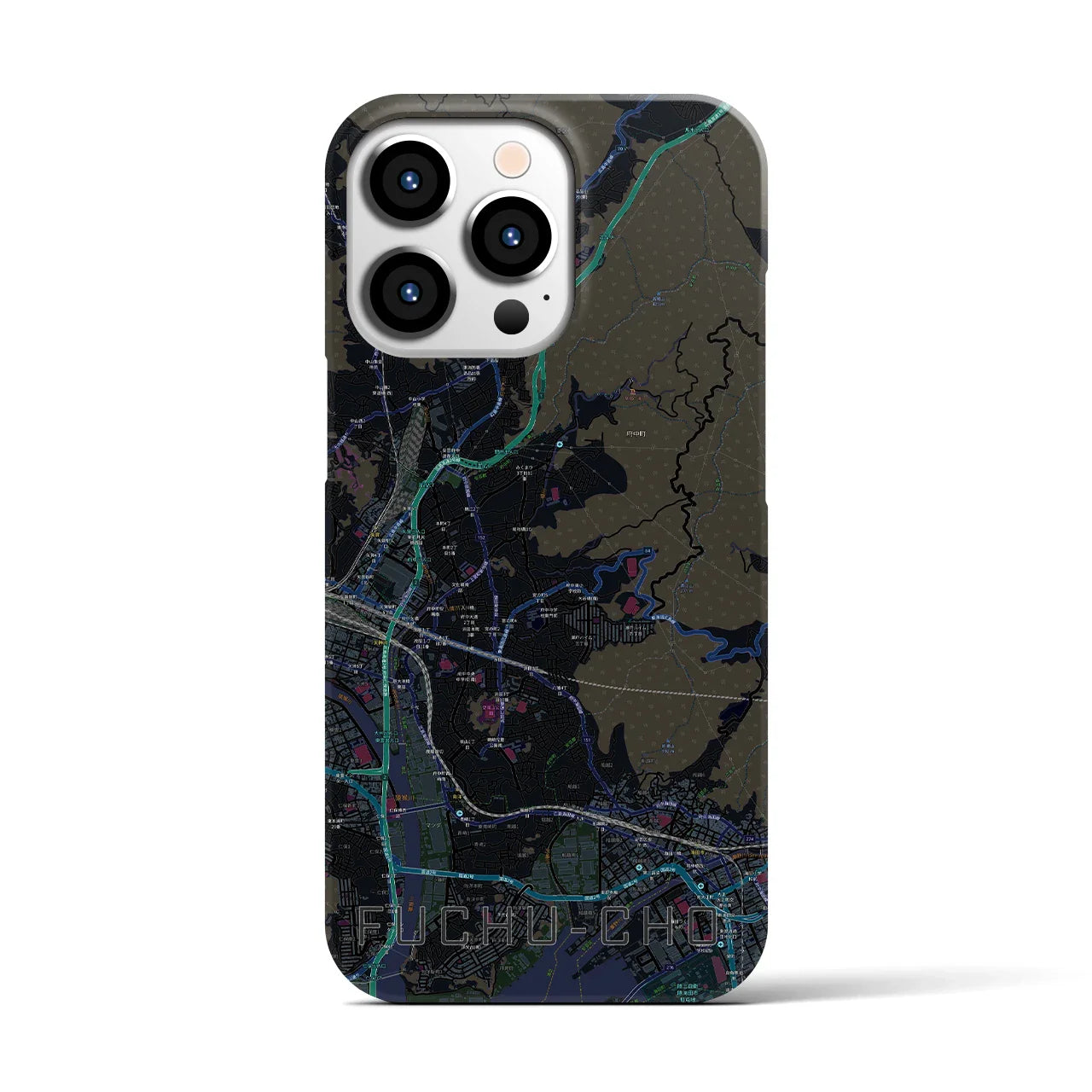 【府中町(広島県)】地図柄iPhoneケース(バックカバータイプ)