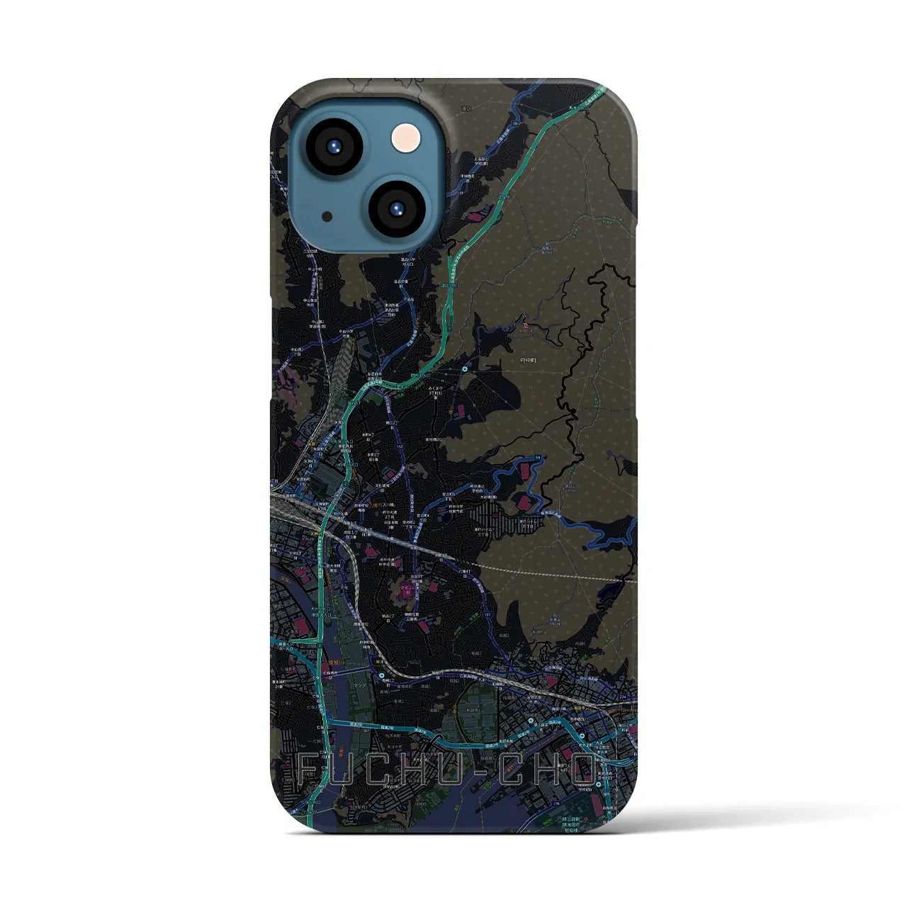【府中町(広島県)】地図柄iPhoneケース(バックカバータイプ)