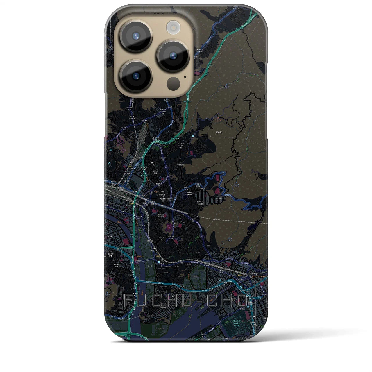 【府中町(広島県)】地図柄iPhoneケース(バックカバータイプ)