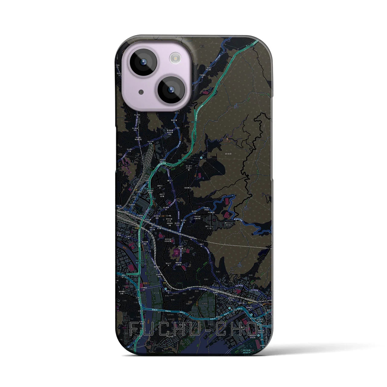 【府中町(広島県)】地図柄iPhoneケース(バックカバータイプ)