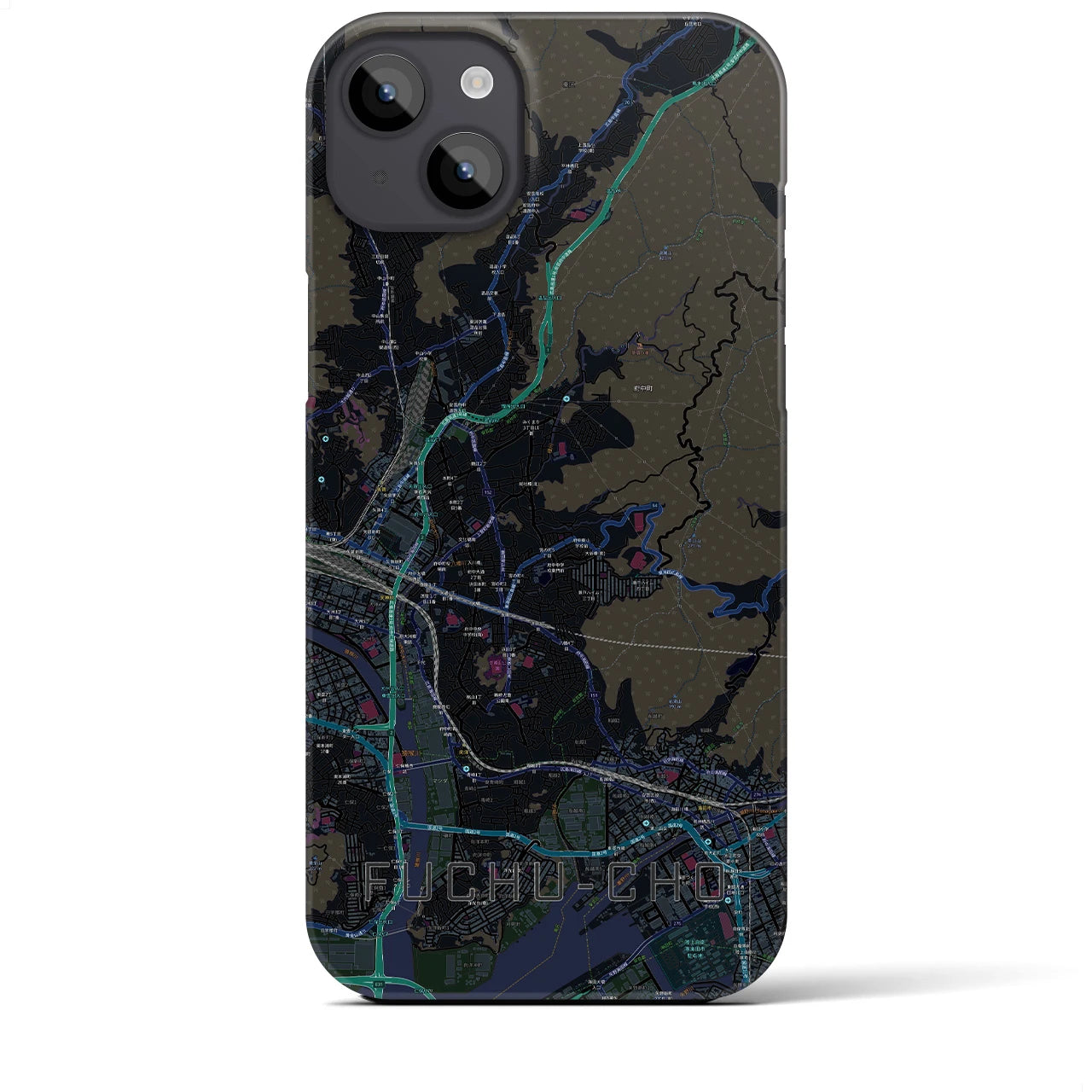 【府中町(広島県)】地図柄iPhoneケース(バックカバータイプ)