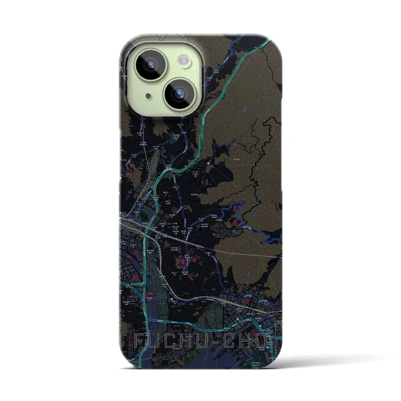 【府中町(広島県)】地図柄iPhoneケース(バックカバータイプ)