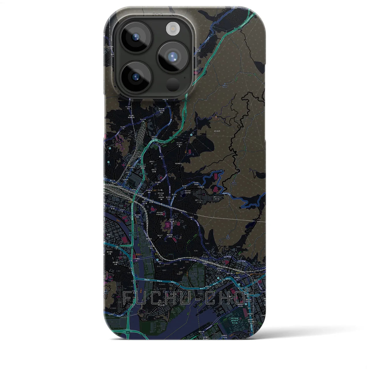 【府中町(広島県)】地図柄iPhoneケース(バックカバータイプ)