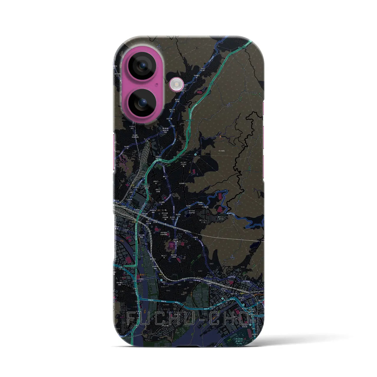 【府中町(広島県)】地図柄iPhoneケース(バックカバータイプ)