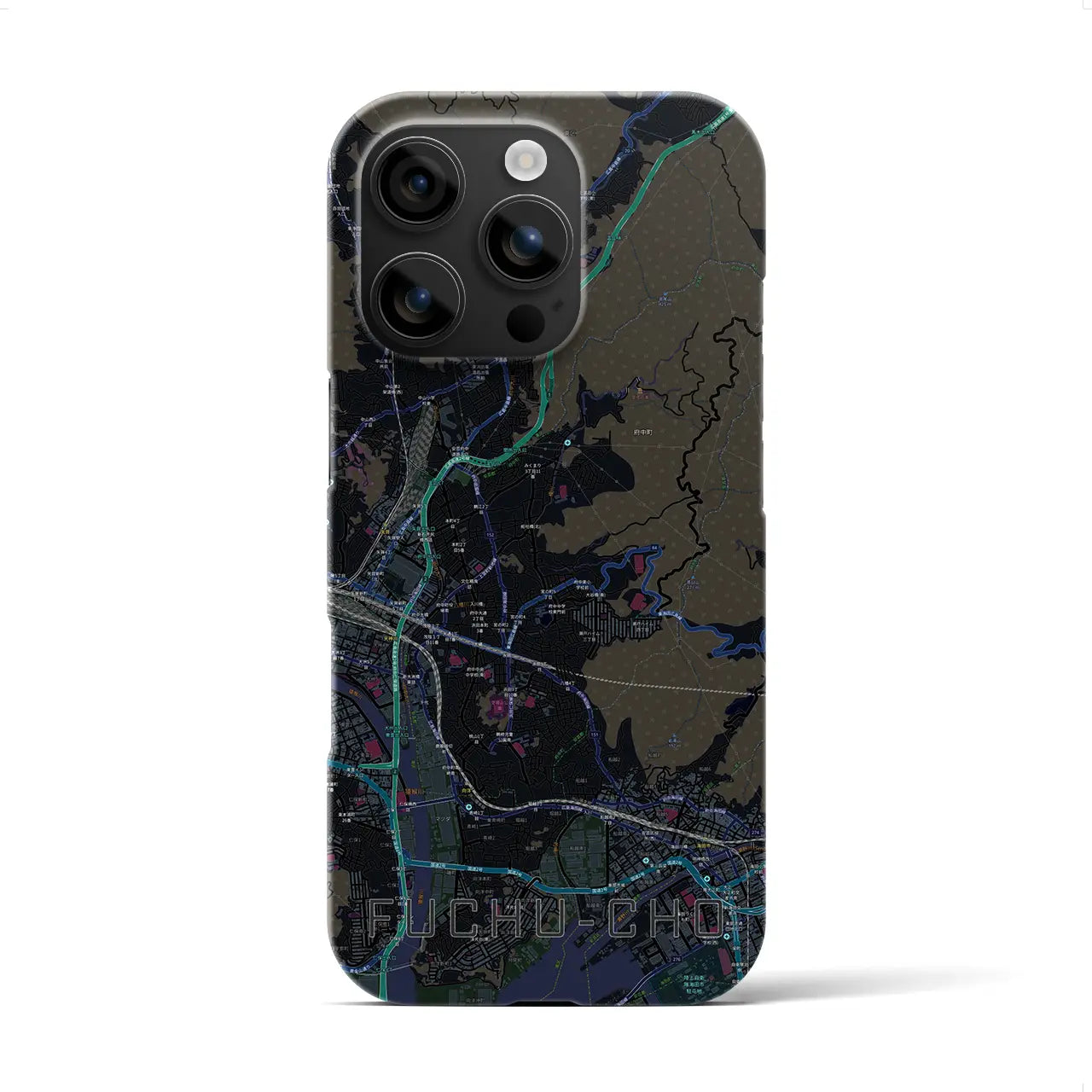 【府中町(広島県)】地図柄iPhoneケース(バックカバータイプ)