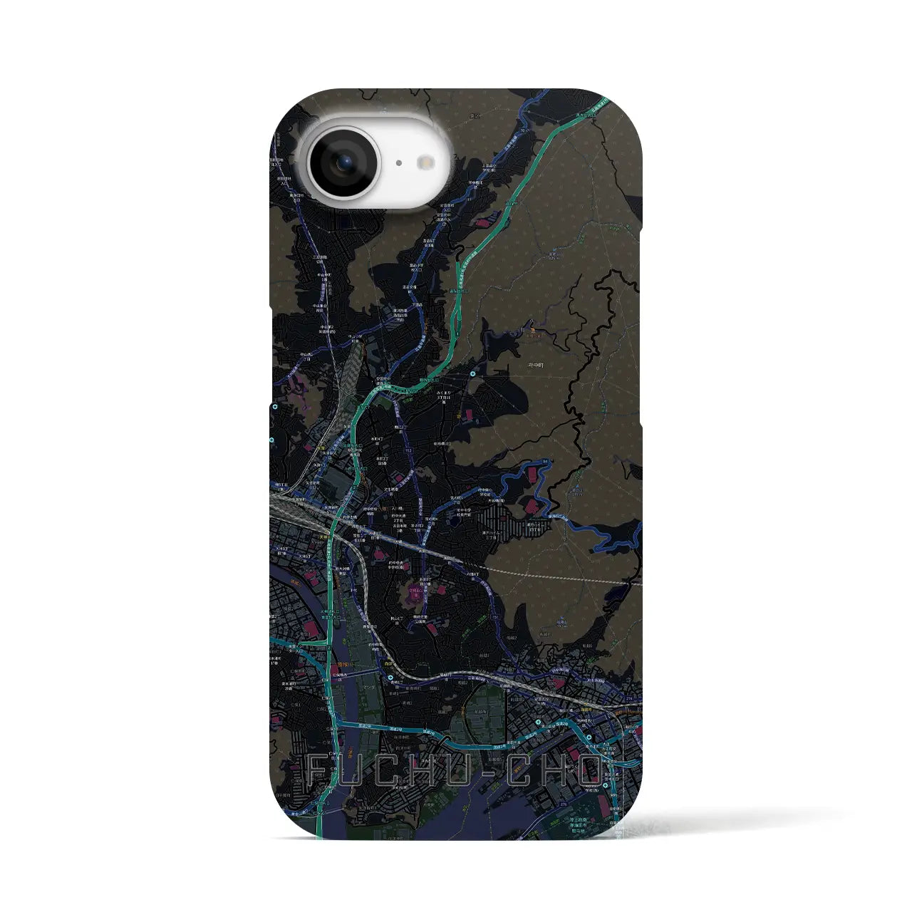 【府中町(広島県)】地図柄iPhoneケース(バックカバータイプ)