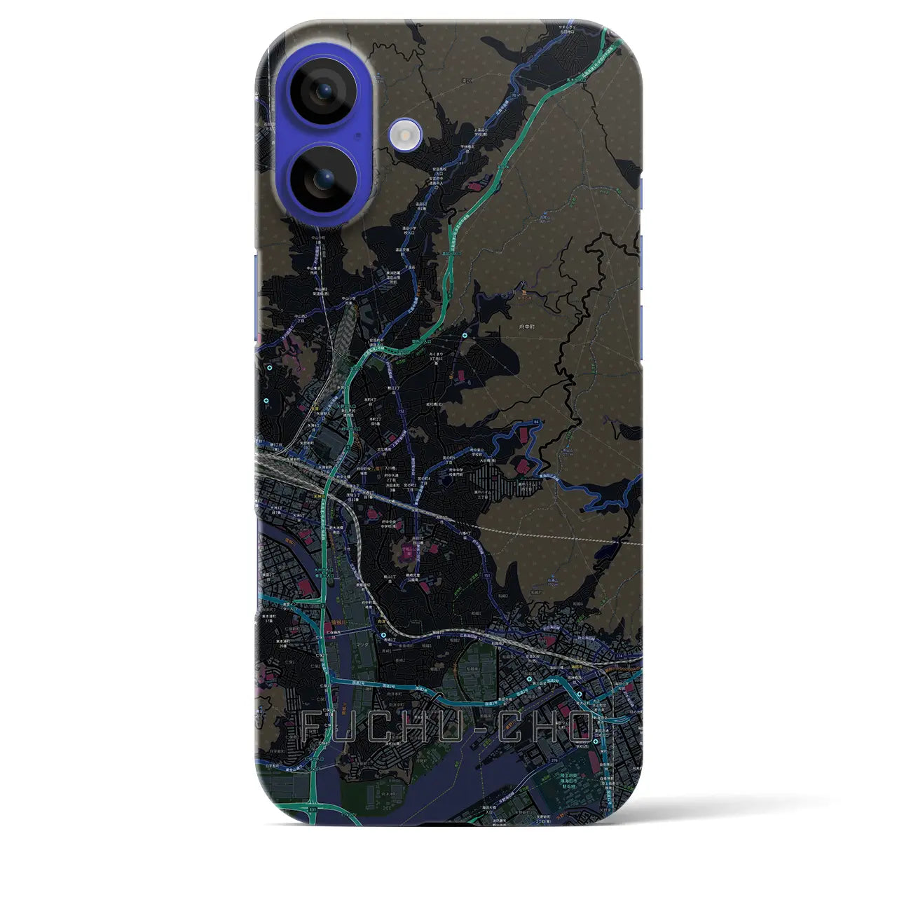 【府中町(広島県)】地図柄iPhoneケース(バックカバータイプ)