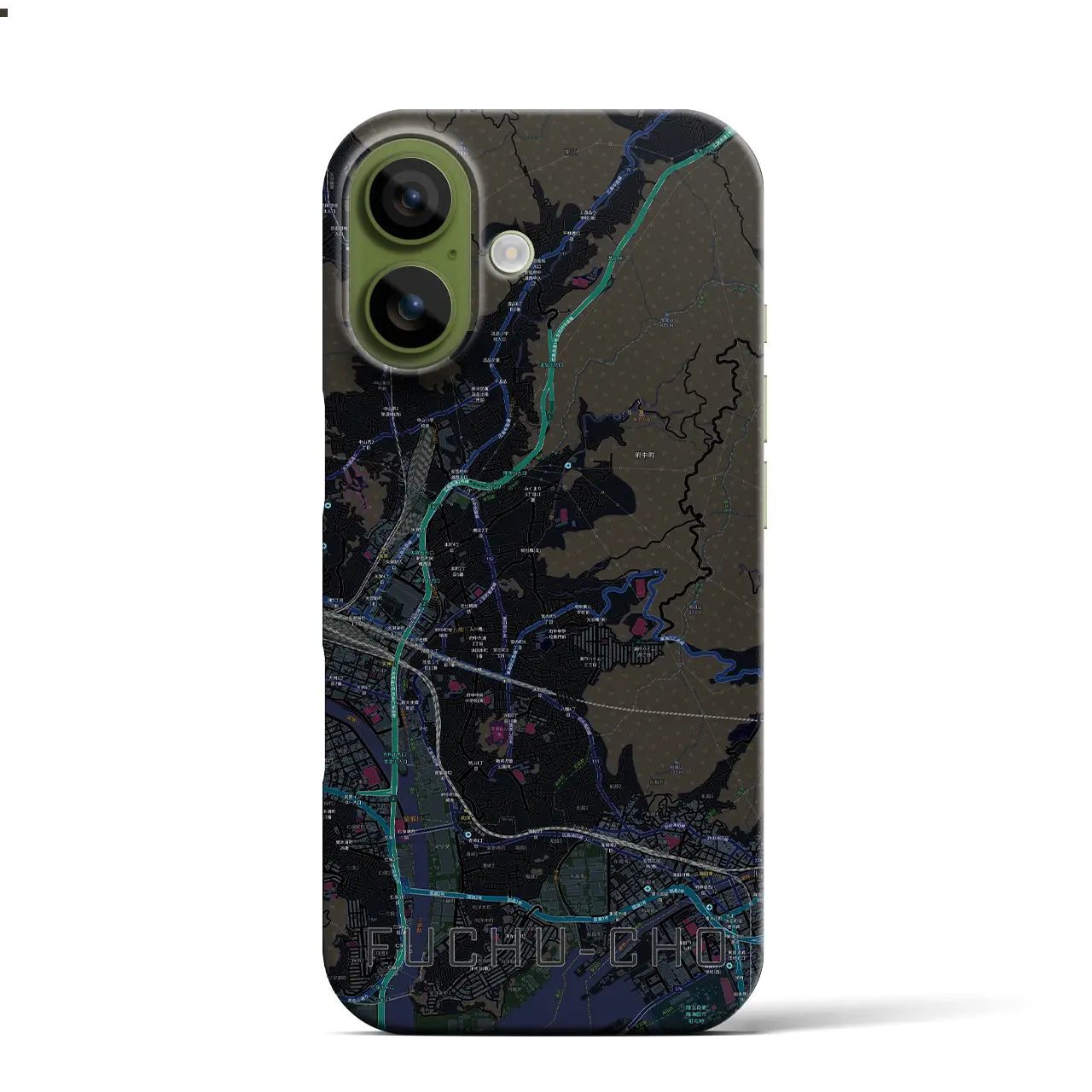 【府中町(広島県)】地図柄iPhoneケース(バックカバータイプ)