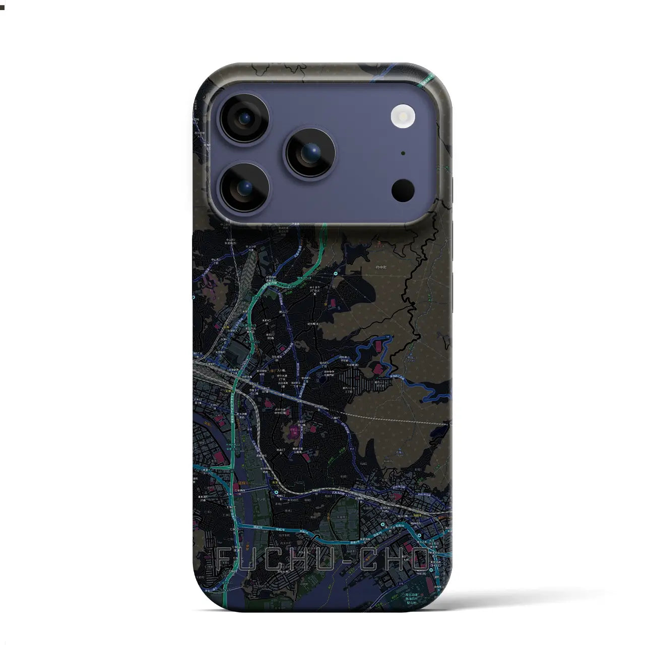 【府中町(広島県)】地図柄iPhoneケース(バックカバータイプ)