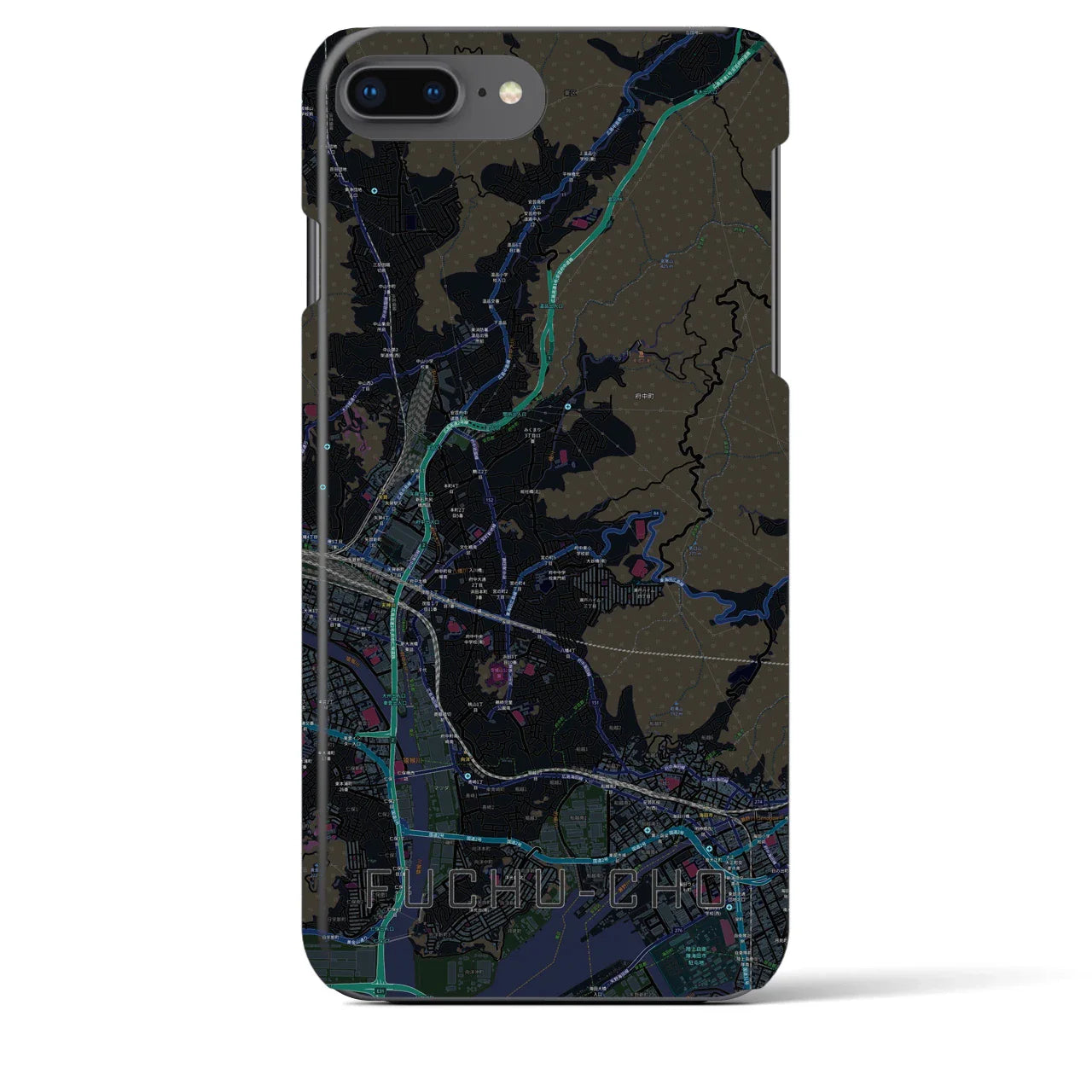 【府中町(広島県)】地図柄iPhoneケース(バックカバータイプ)
