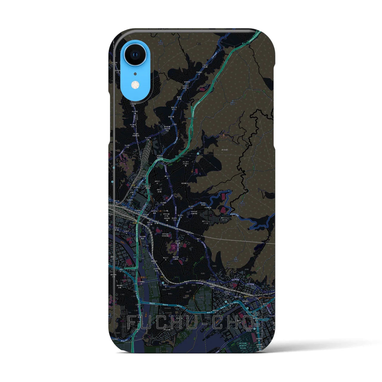 【府中町(広島県)】地図柄iPhoneケース(バックカバータイプ)