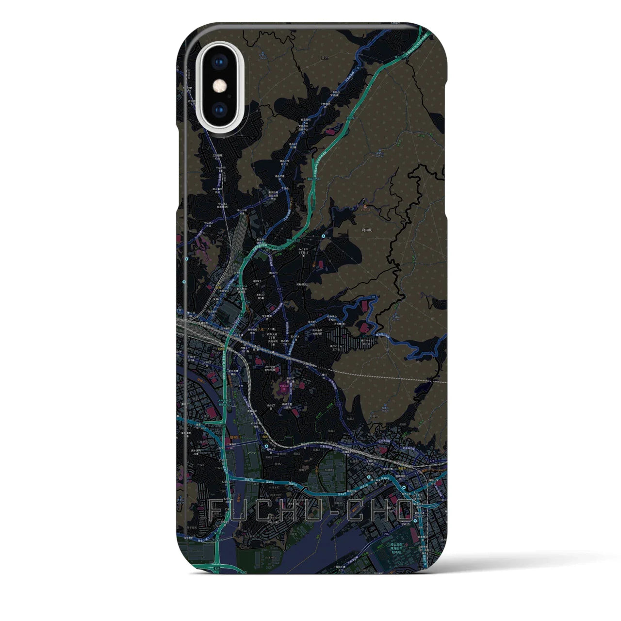 【府中町(広島県)】地図柄iPhoneケース(バックカバータイプ)
