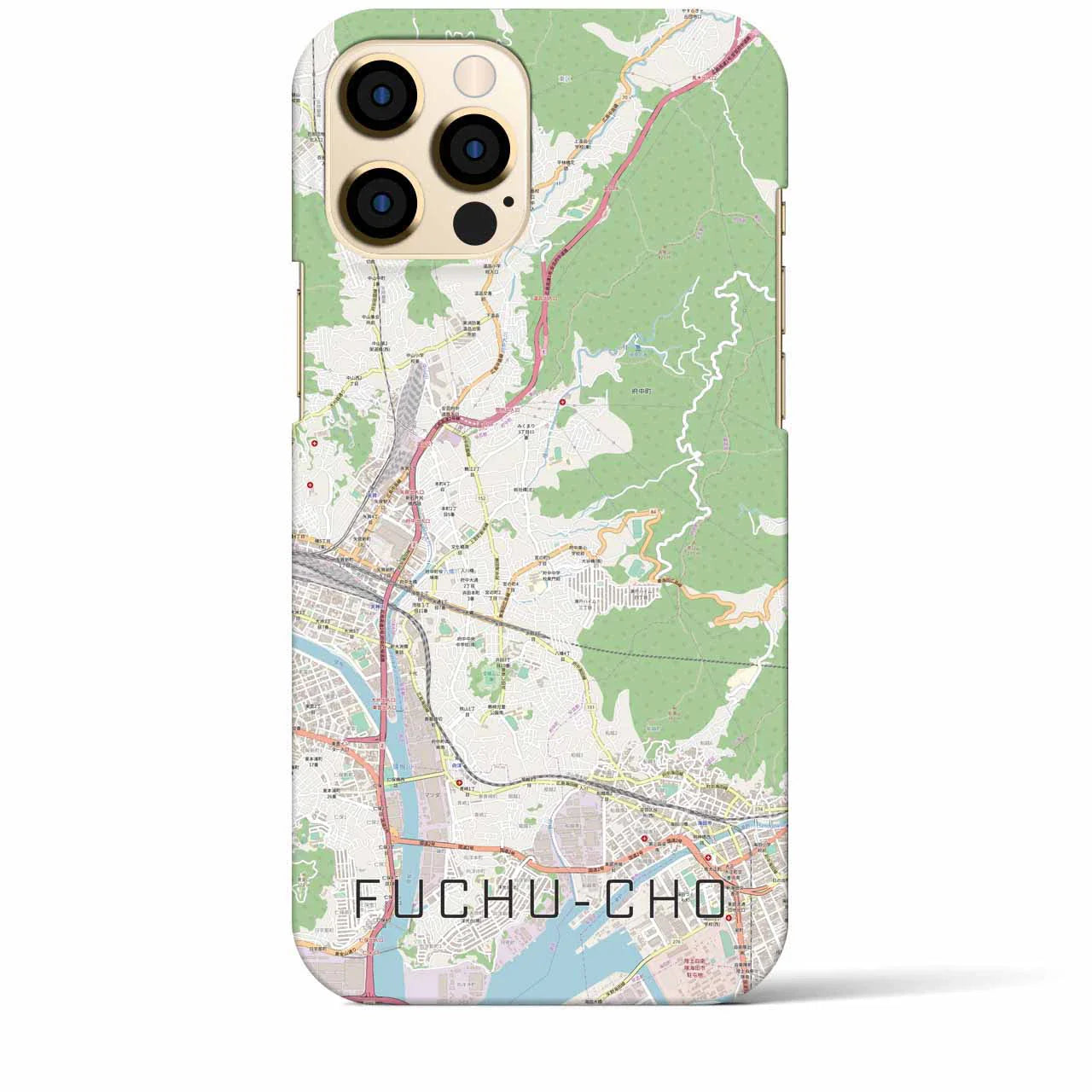 【府中町(広島県)】地図柄iPhoneケース(バックカバータイプ)