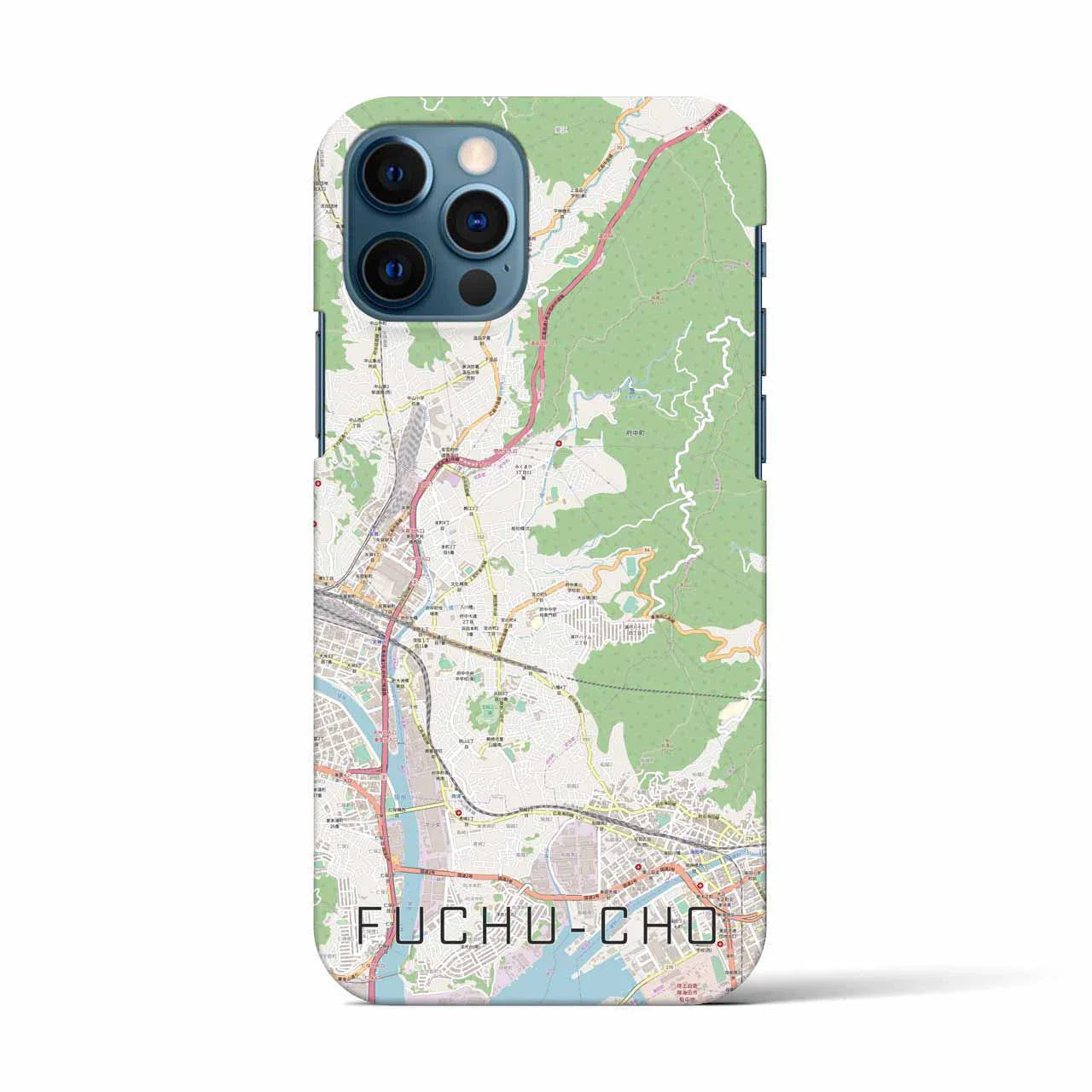 【府中町(広島県)】地図柄iPhoneケース(バックカバータイプ)