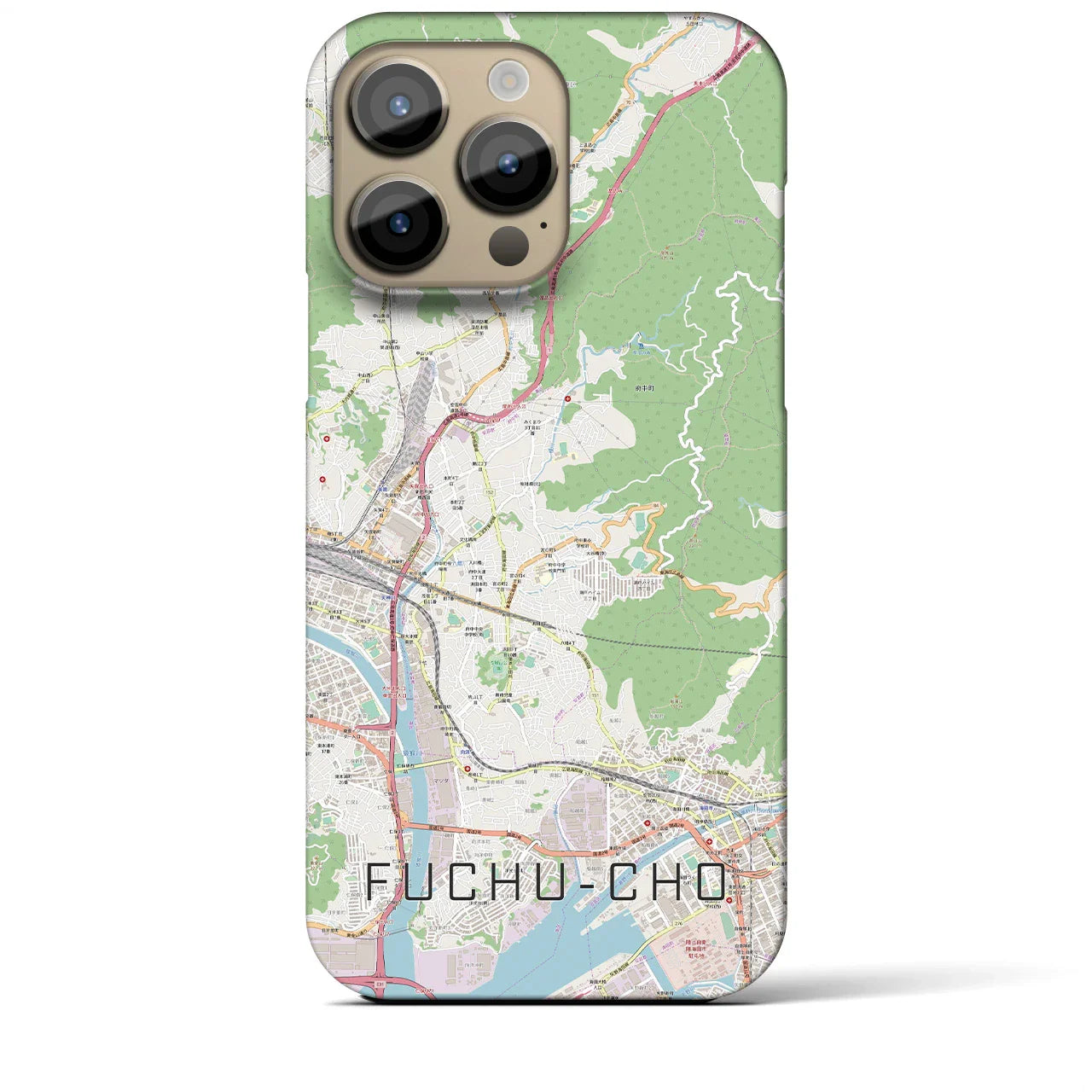 【府中町(広島県)】地図柄iPhoneケース(バックカバータイプ)