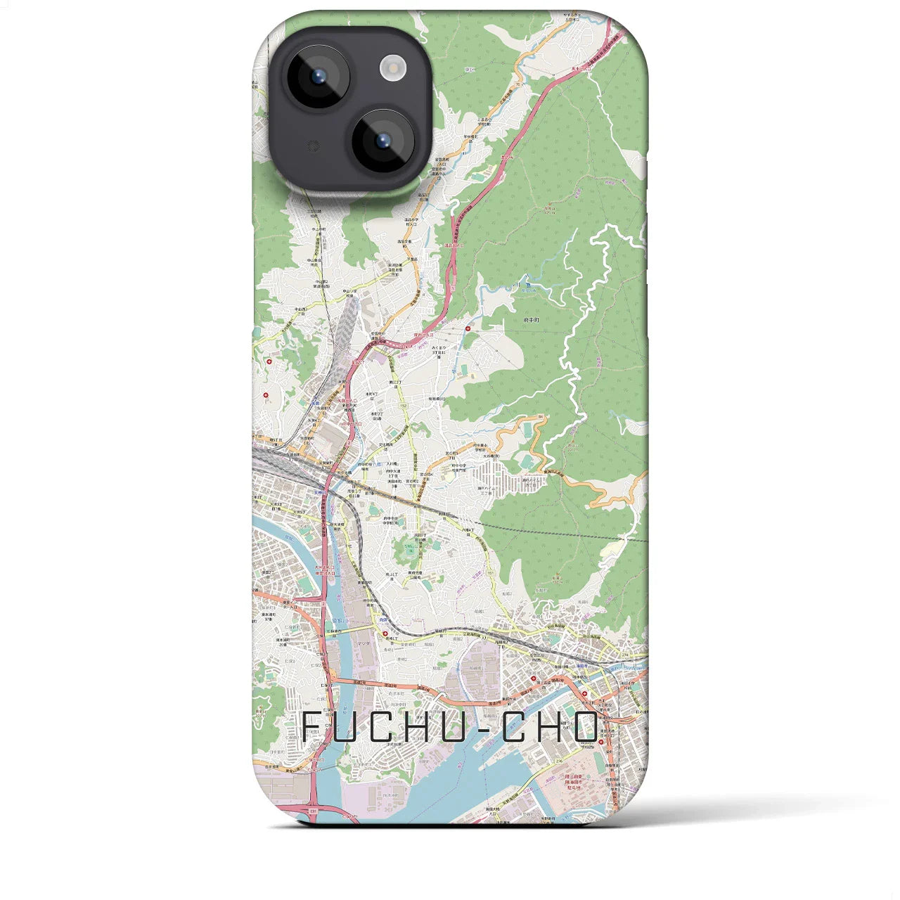 【府中町(広島県)】地図柄iPhoneケース(バックカバータイプ)