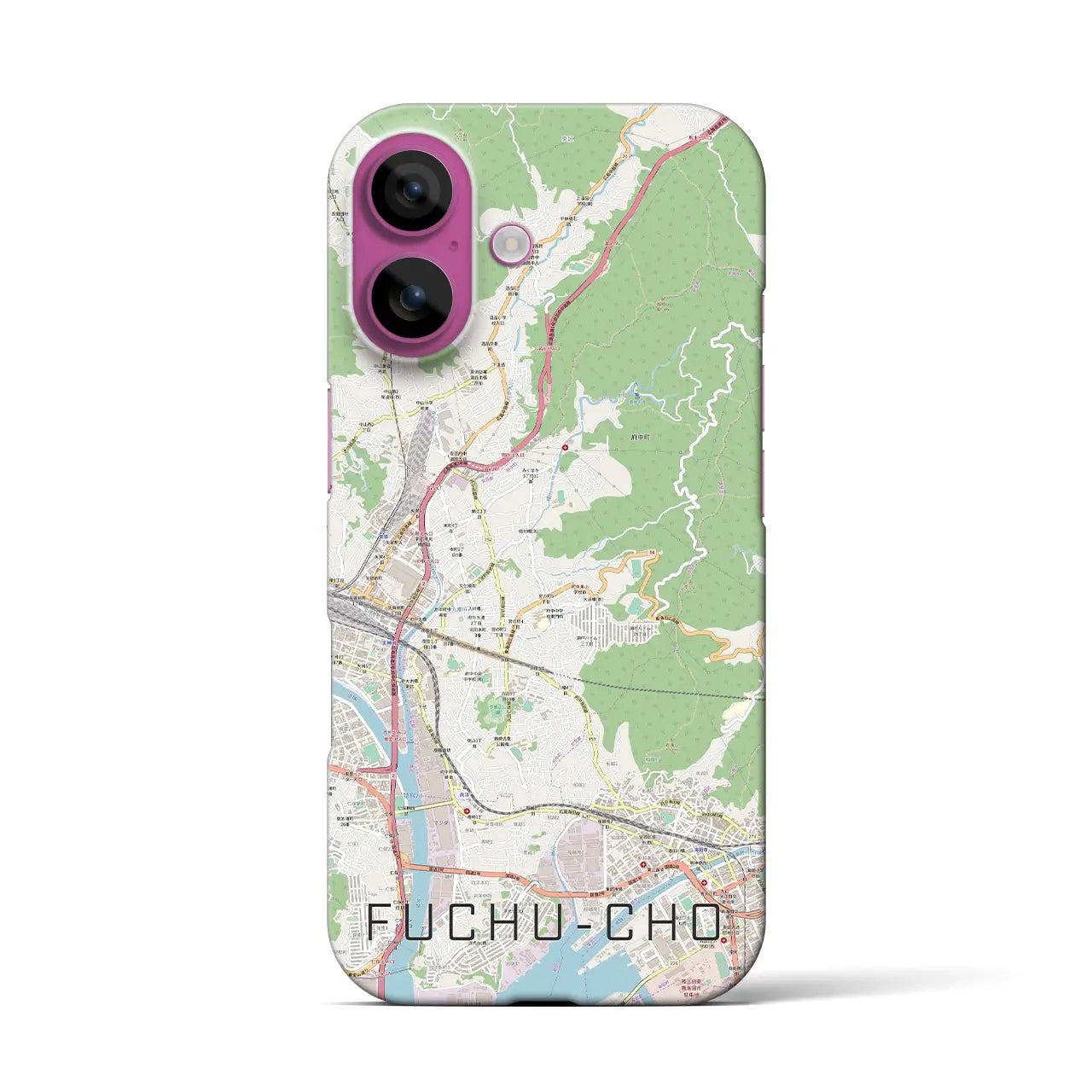 【府中町(広島県)】地図柄iPhoneケース(バックカバータイプ)