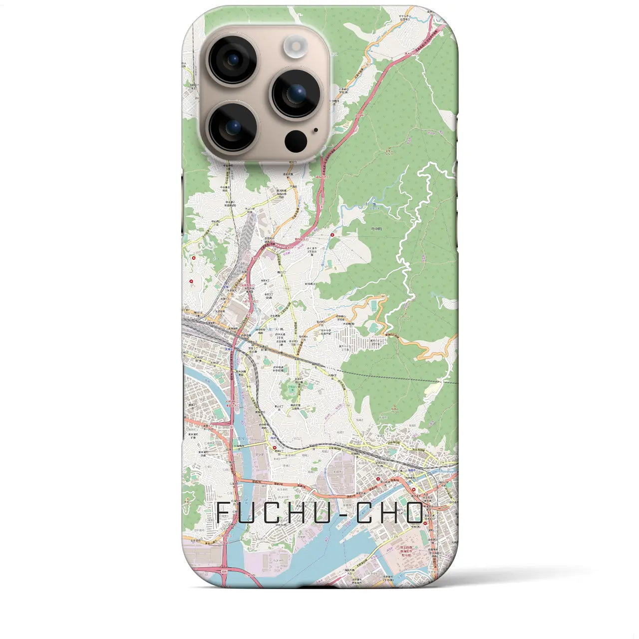【府中町(広島県)】地図柄iPhoneケース(バックカバータイプ)