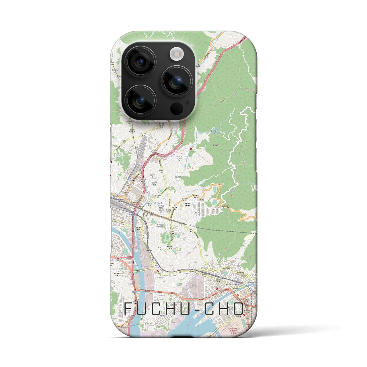 【府中町(広島県)】地図柄iPhoneケース(バックカバータイプ)