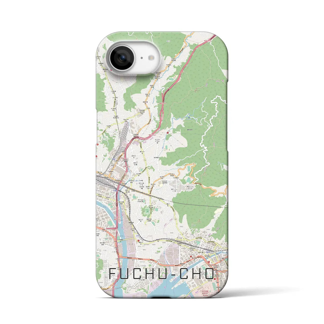 【府中町(広島県)】地図柄iPhoneケース(バックカバータイプ)