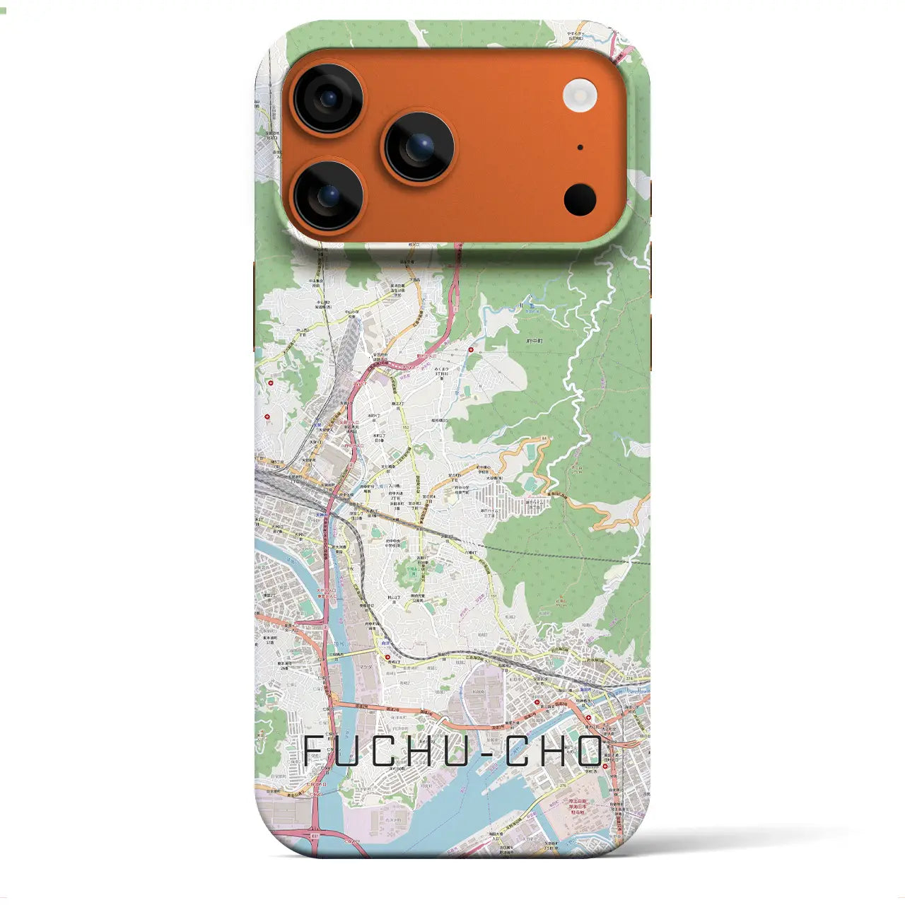 【府中町(広島県)】地図柄iPhoneケース(バックカバータイプ)