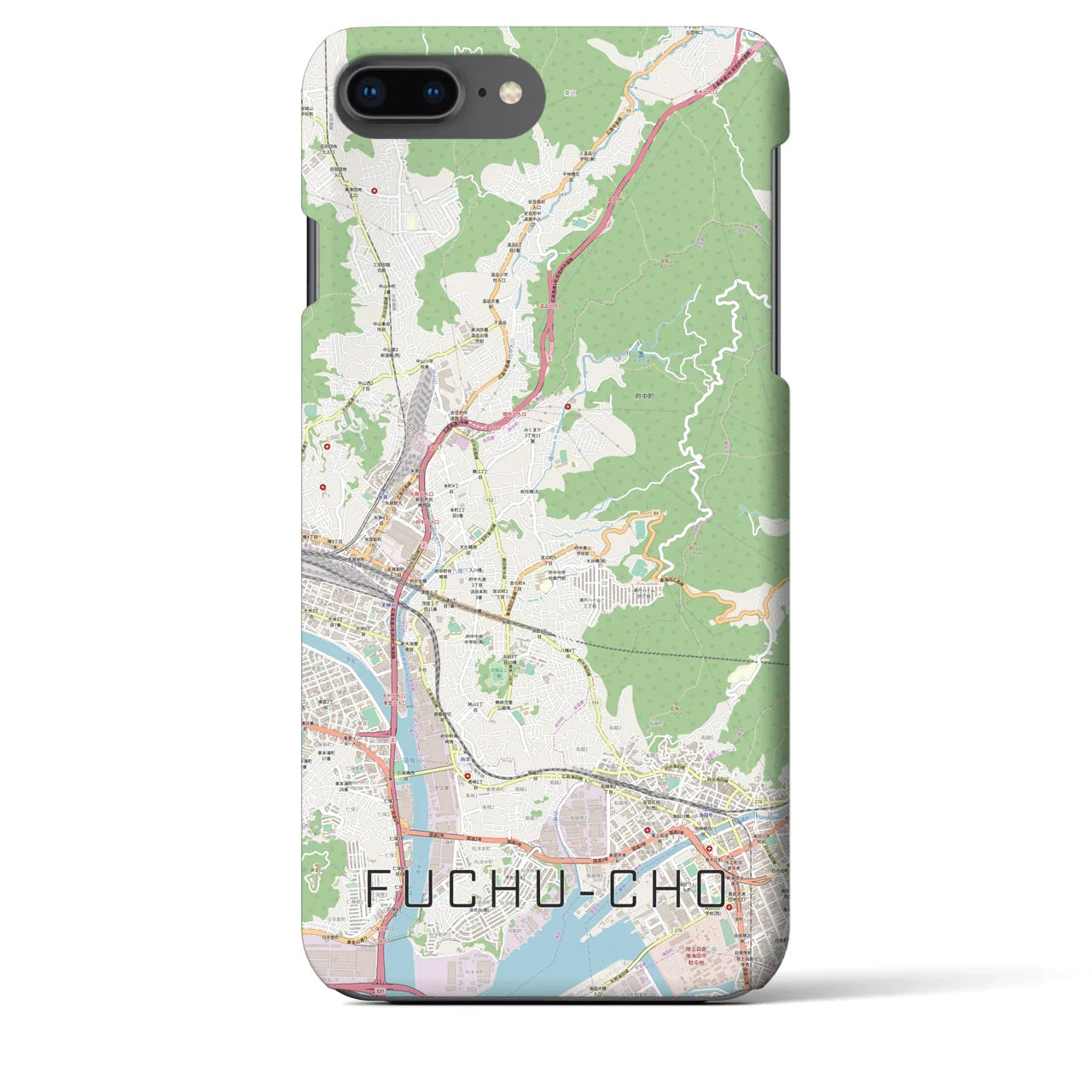 【府中町(広島県)】地図柄iPhoneケース(バックカバータイプ)