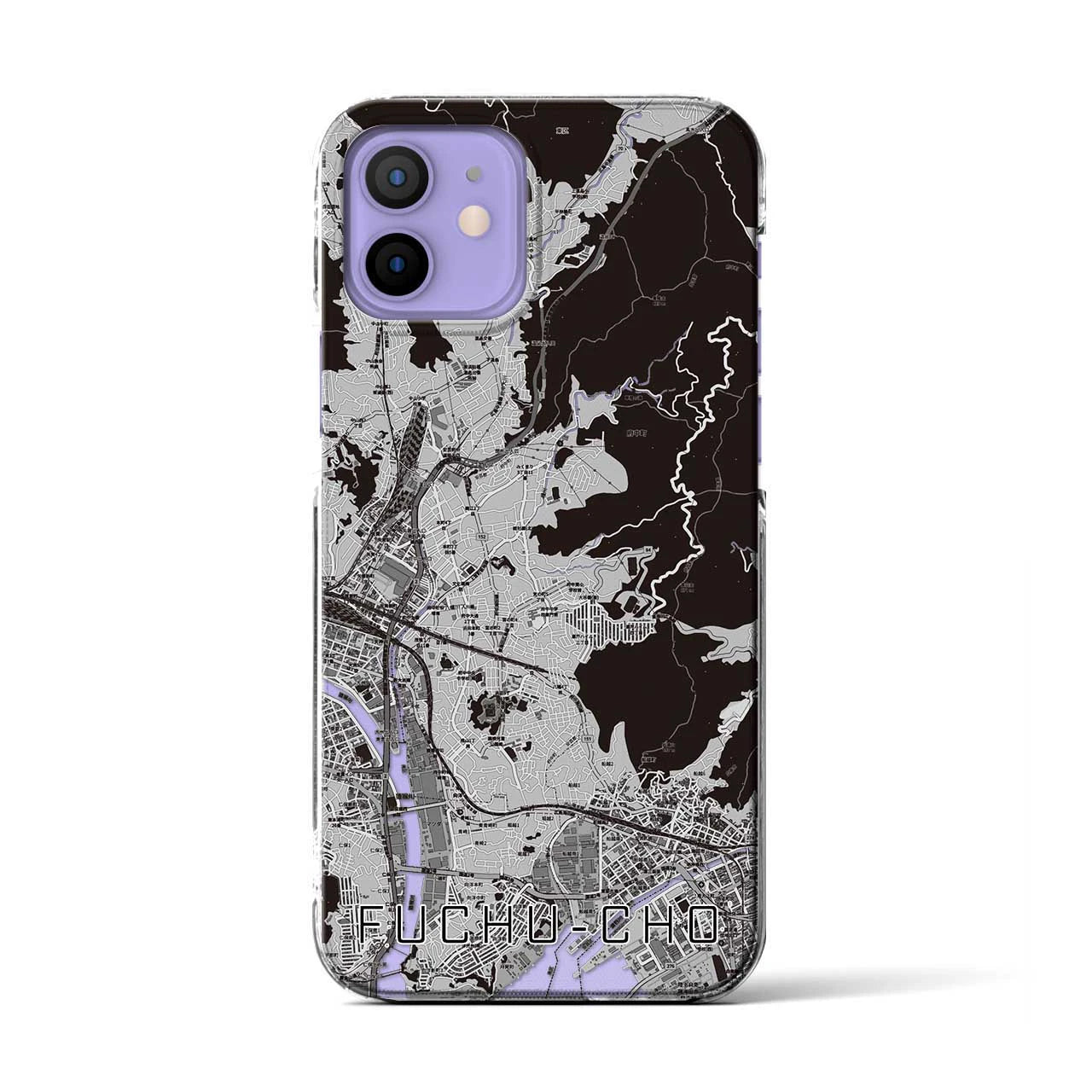 【府中町(広島県)】地図柄iPhoneケース(クリアタイプ)