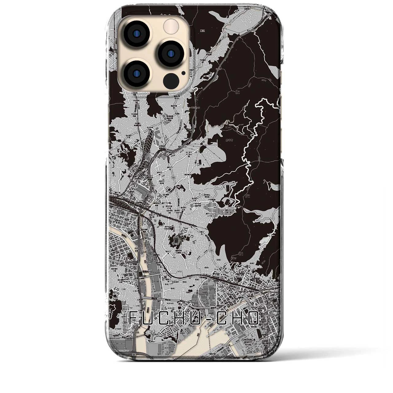 【府中町(広島県)】地図柄iPhoneケース(クリアタイプ)