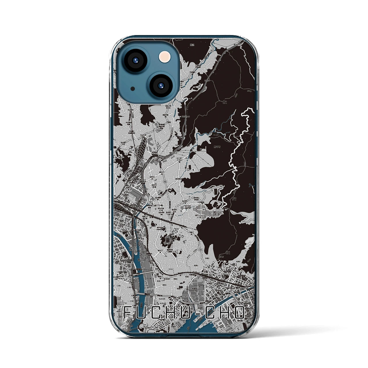 【府中町(広島県)】地図柄iPhoneケース(クリアタイプ)