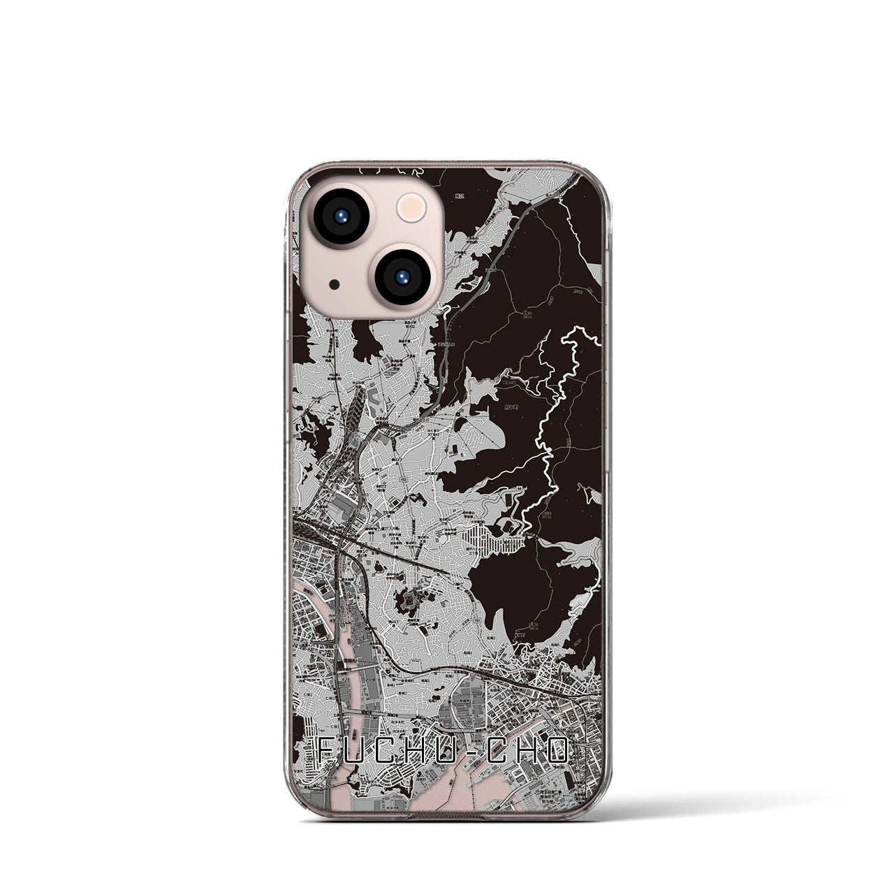 【府中町(広島県)】地図柄iPhoneケース(クリアタイプ)