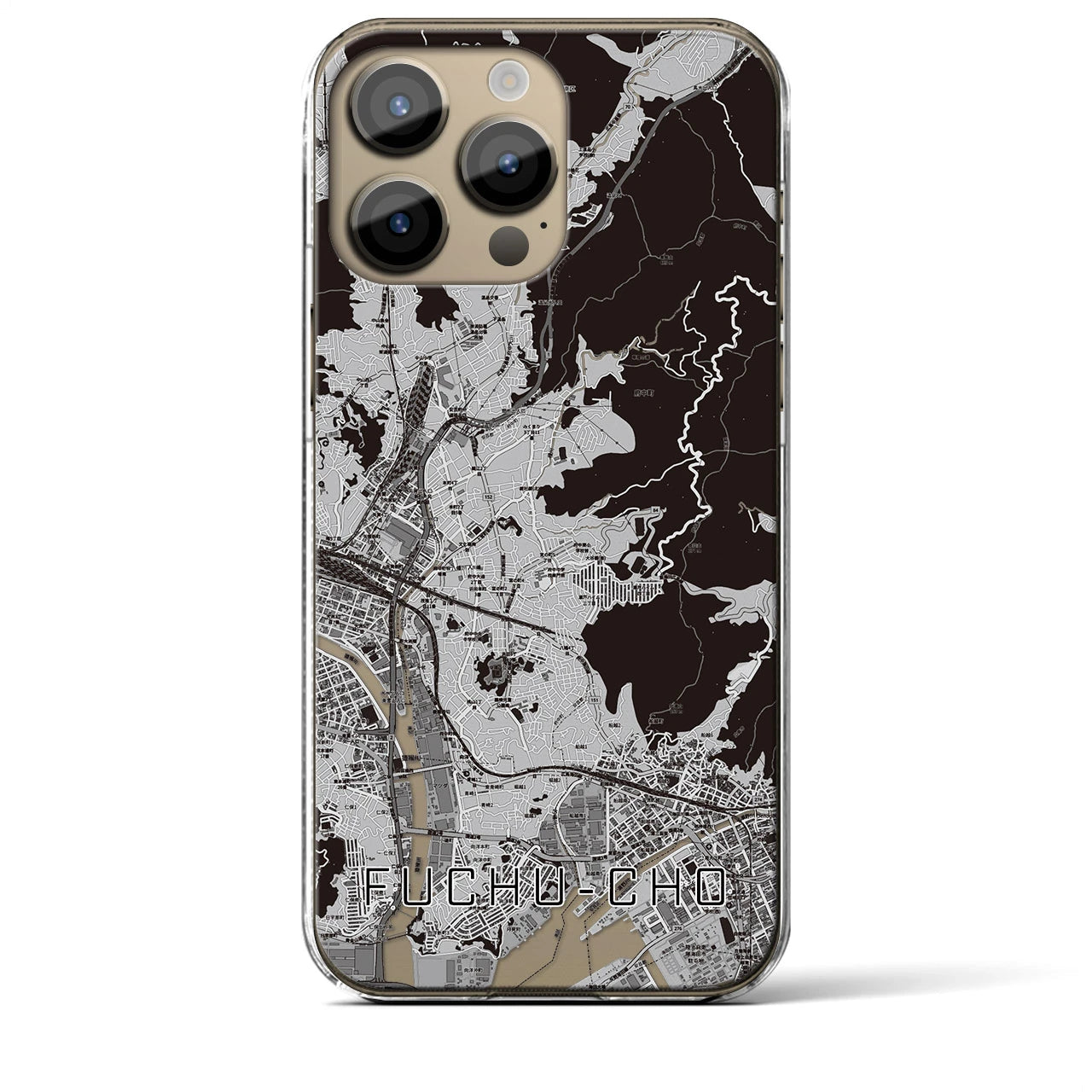 【府中町(広島県)】地図柄iPhoneケース(クリアタイプ)