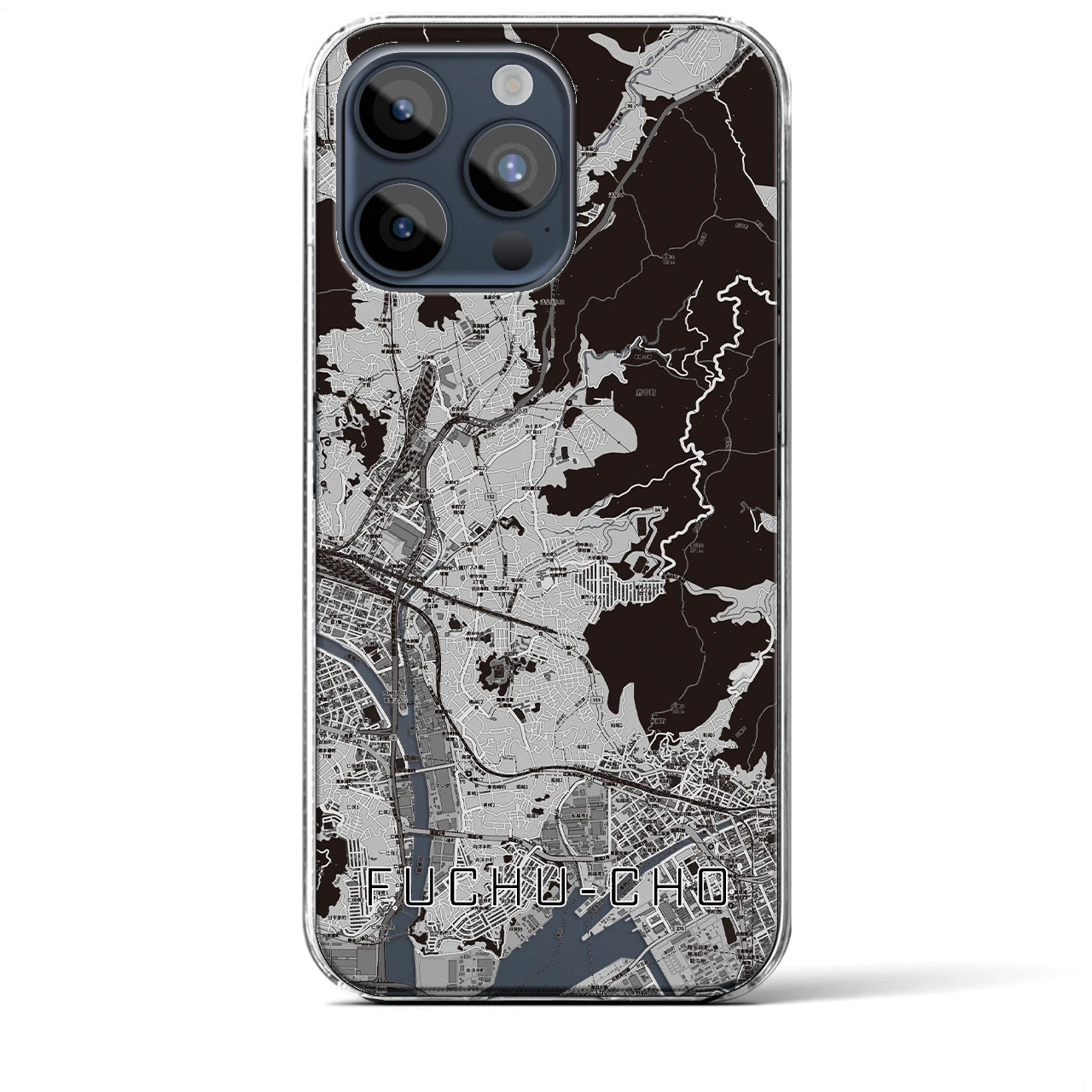 【府中町(広島県)】地図柄iPhoneケース(クリアタイプ)