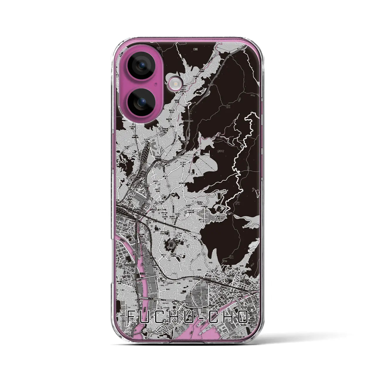 【府中町(広島県)】地図柄iPhoneケース(クリアタイプ)