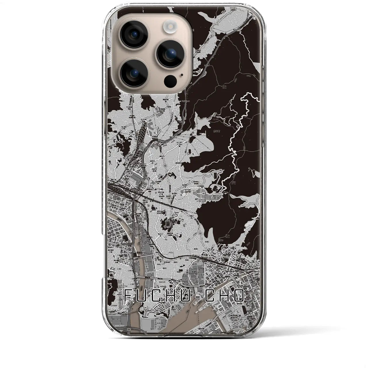 【府中町(広島県)】地図柄iPhoneケース(クリアタイプ)