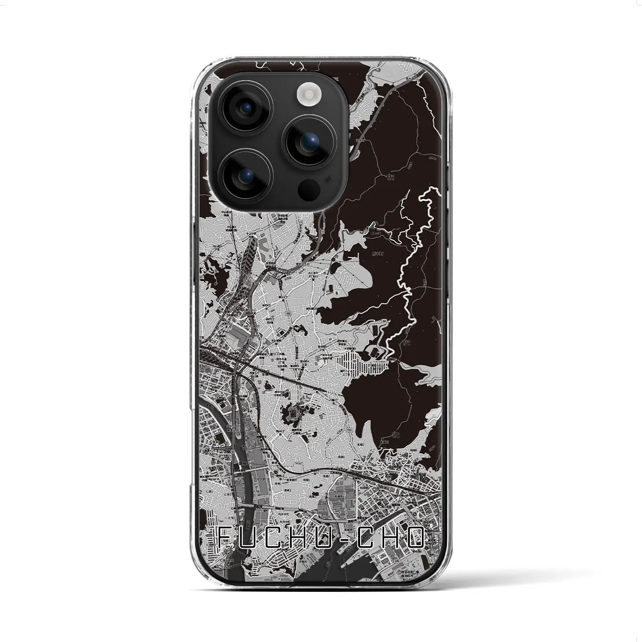 【府中町(広島県)】地図柄iPhoneケース(クリアタイプ)