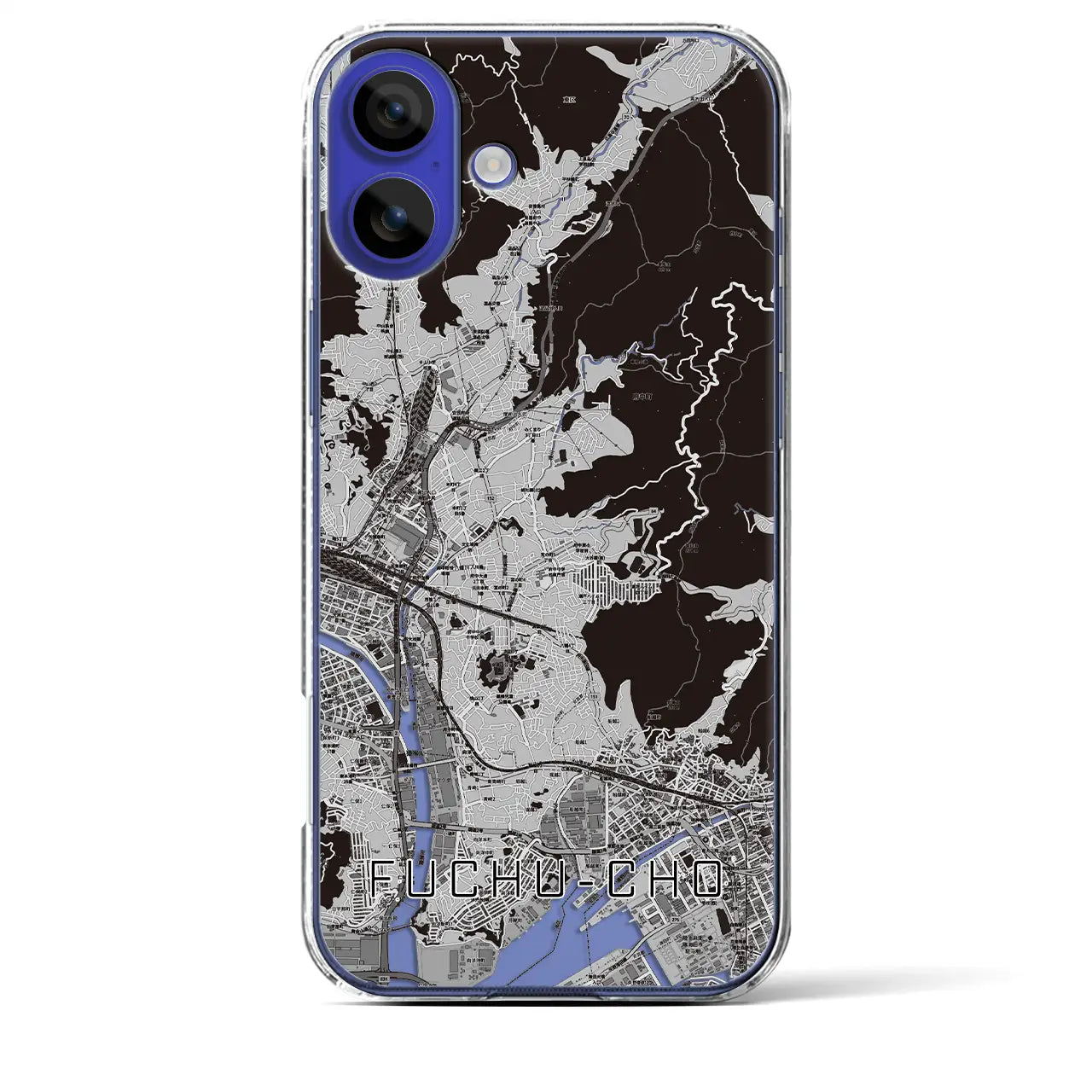 【府中町(広島県)】地図柄iPhoneケース(クリアタイプ)