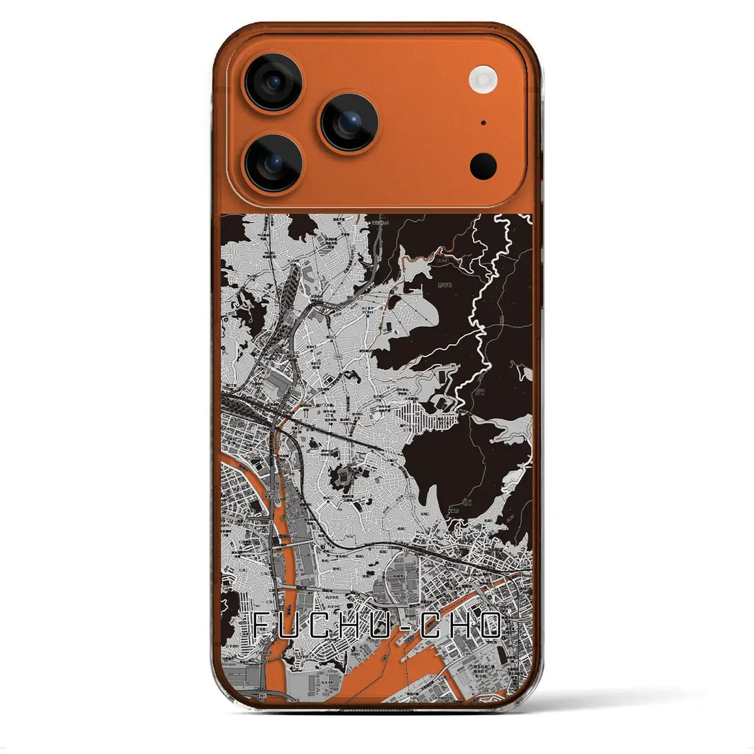 【府中町(広島県)】地図柄iPhoneケース(クリアタイプ)