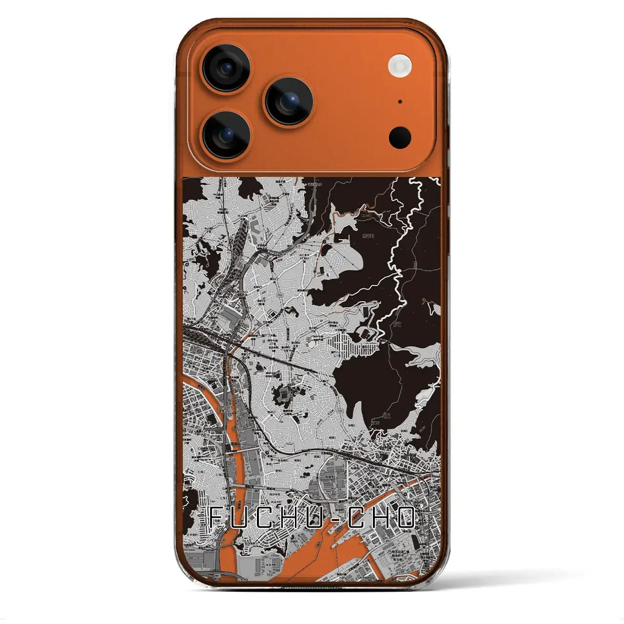 【府中町(広島県)】地図柄iPhoneケース(クリアタイプ)