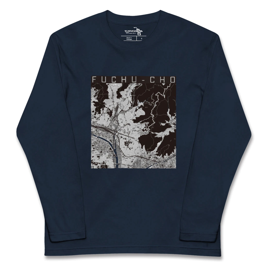 【府中町(広島県)】地図柄ロングスリーブTシャツ