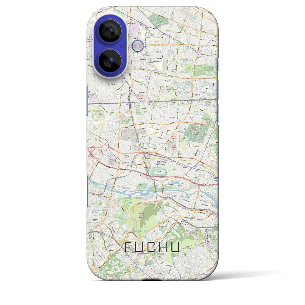 【府中2(東京都)】地図柄iPhoneケース(バックカバータイプ)