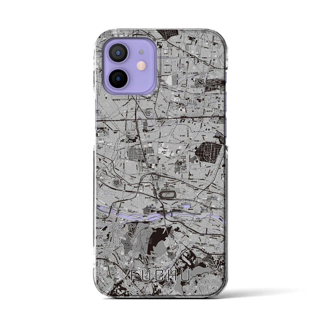 【府中2(東京都)】地図柄iPhoneケース(クリアタイプ)