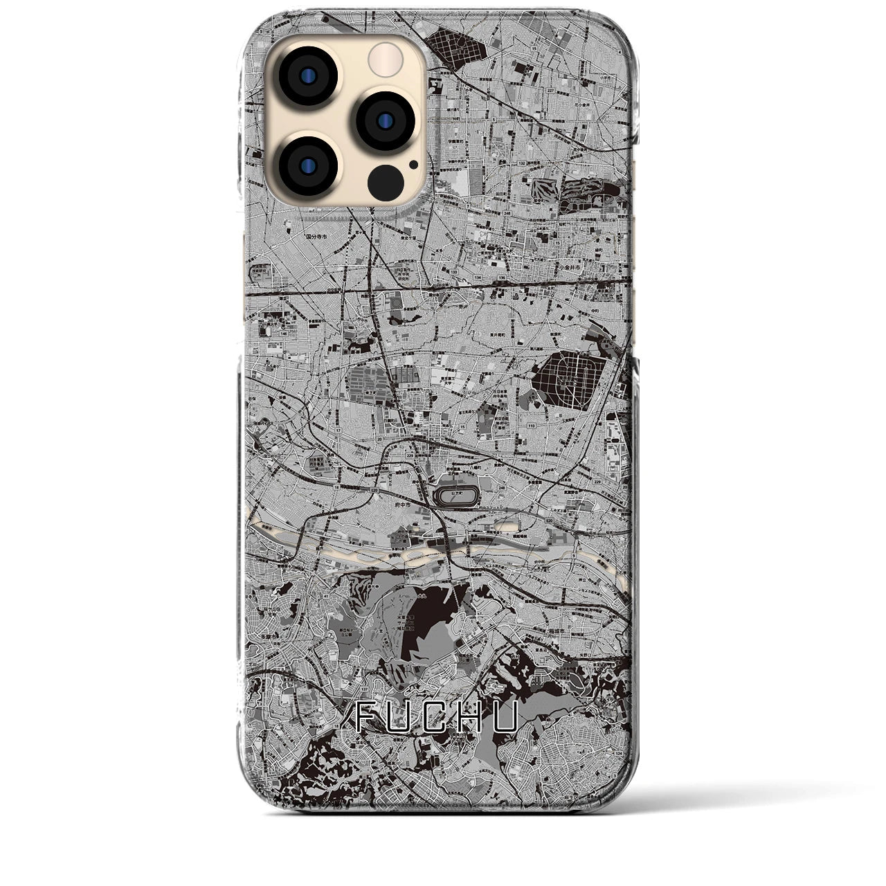 【府中2(東京都)】地図柄iPhoneケース(クリアタイプ)