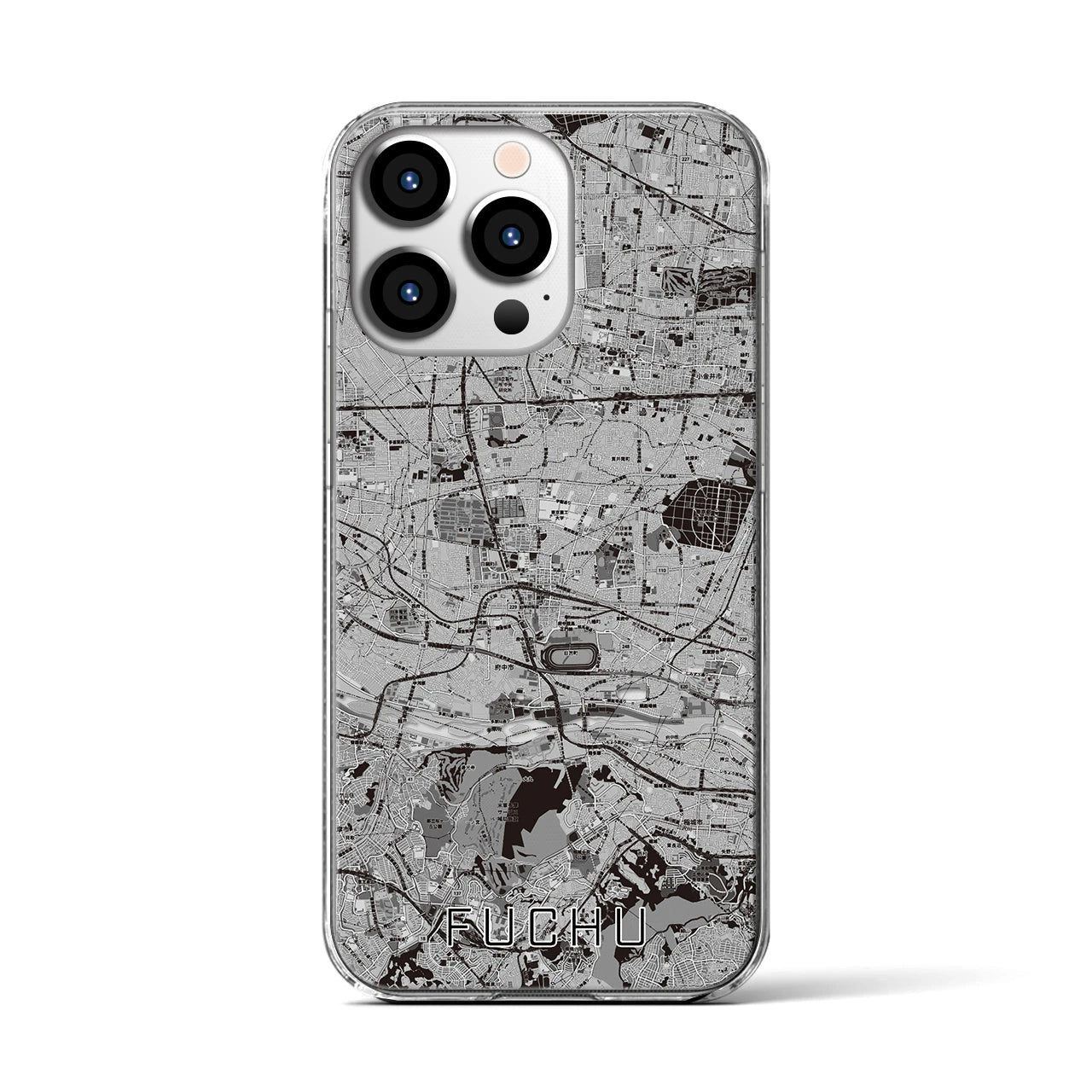 【府中2(東京都)】地図柄iPhoneケース(クリアタイプ)