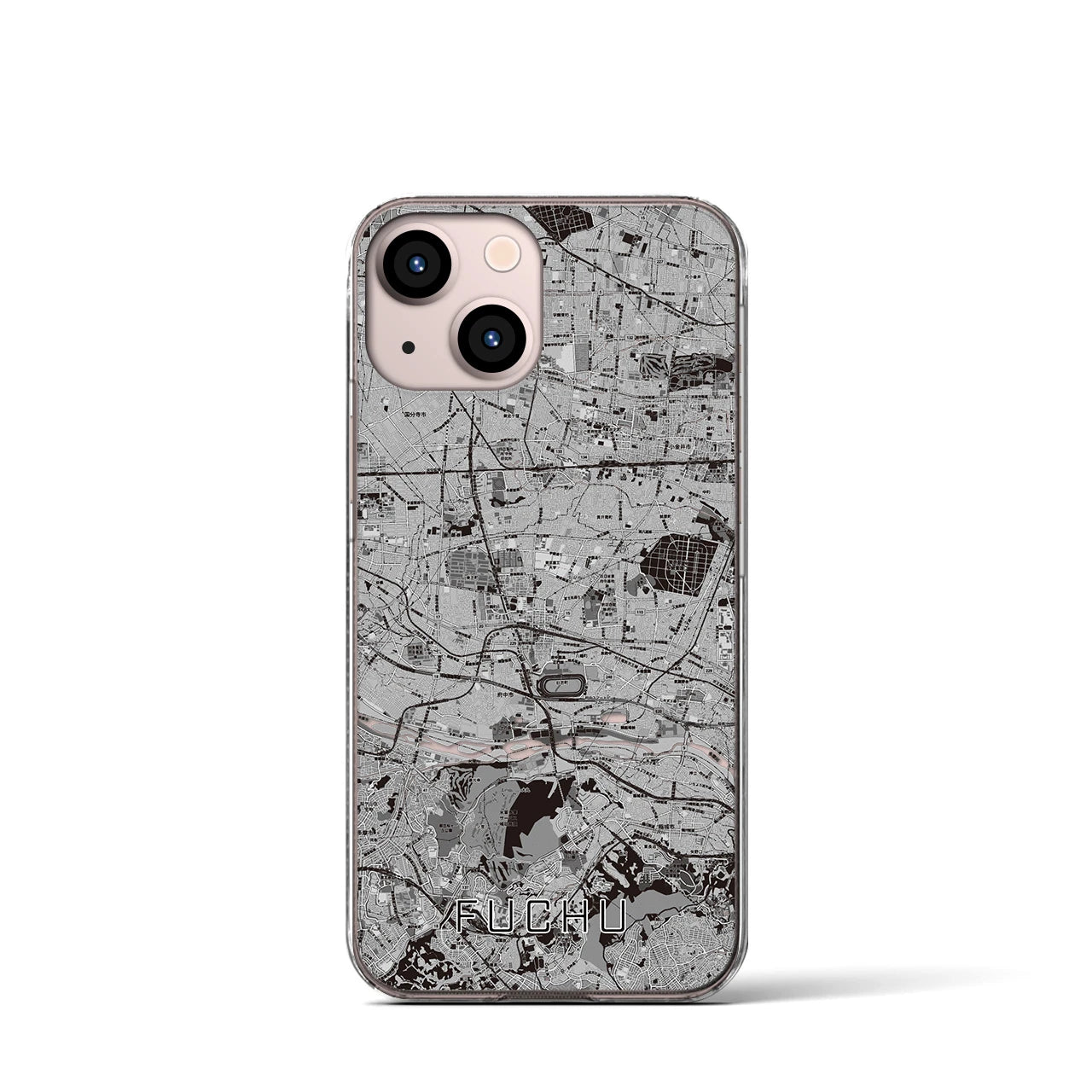 【府中2(東京都)】地図柄iPhoneケース(クリアタイプ)