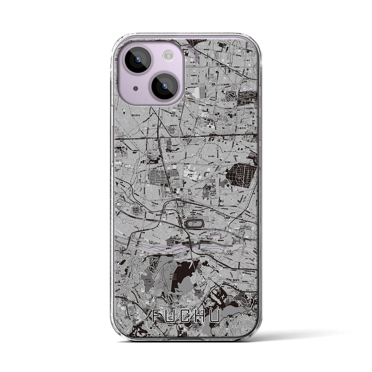 【府中2(東京都)】地図柄iPhoneケース(クリアタイプ)