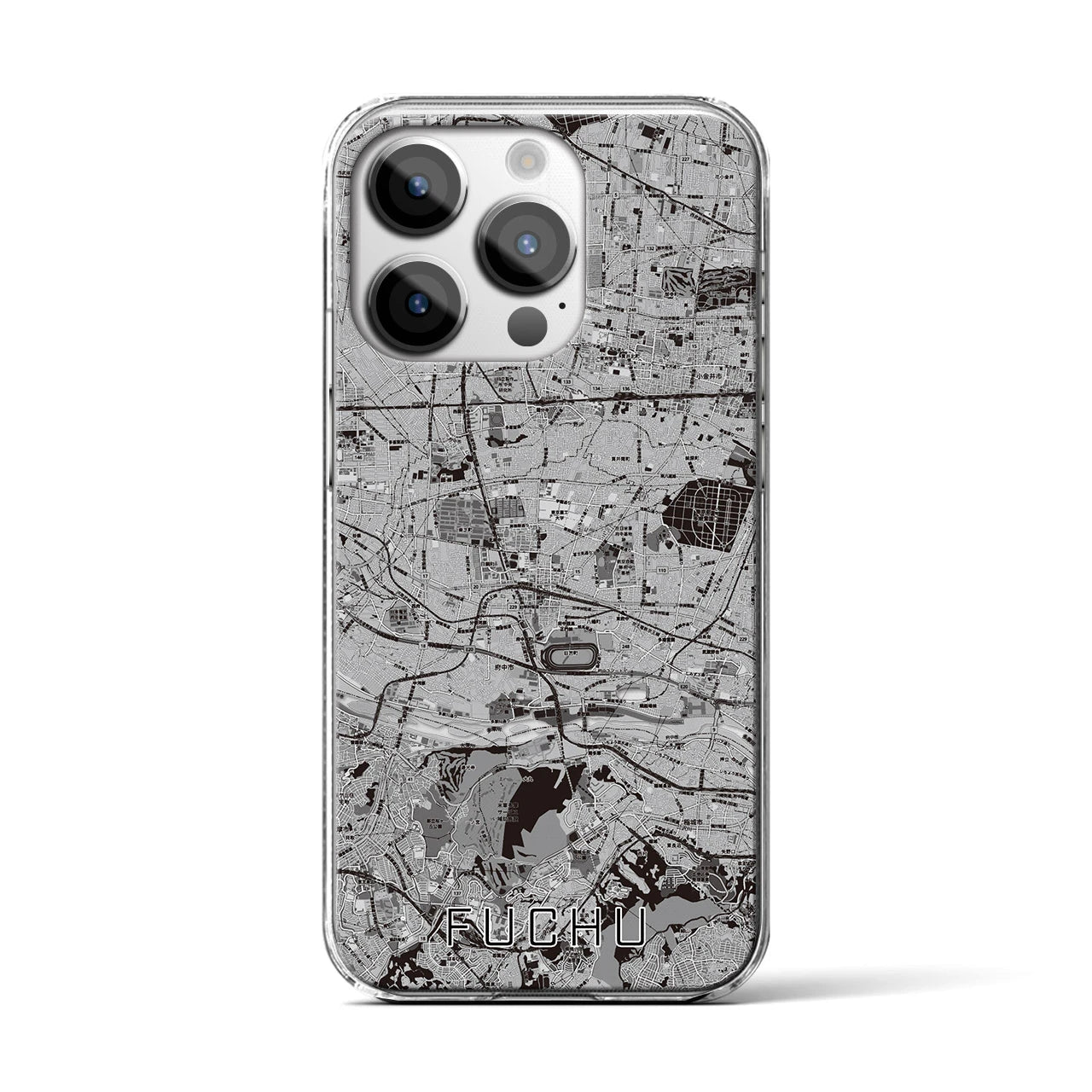 【府中2(東京都)】地図柄iPhoneケース(クリアタイプ)