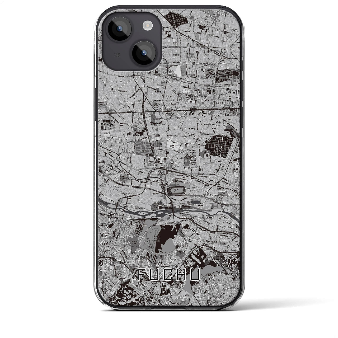 【府中2(東京都)】地図柄iPhoneケース(クリアタイプ)