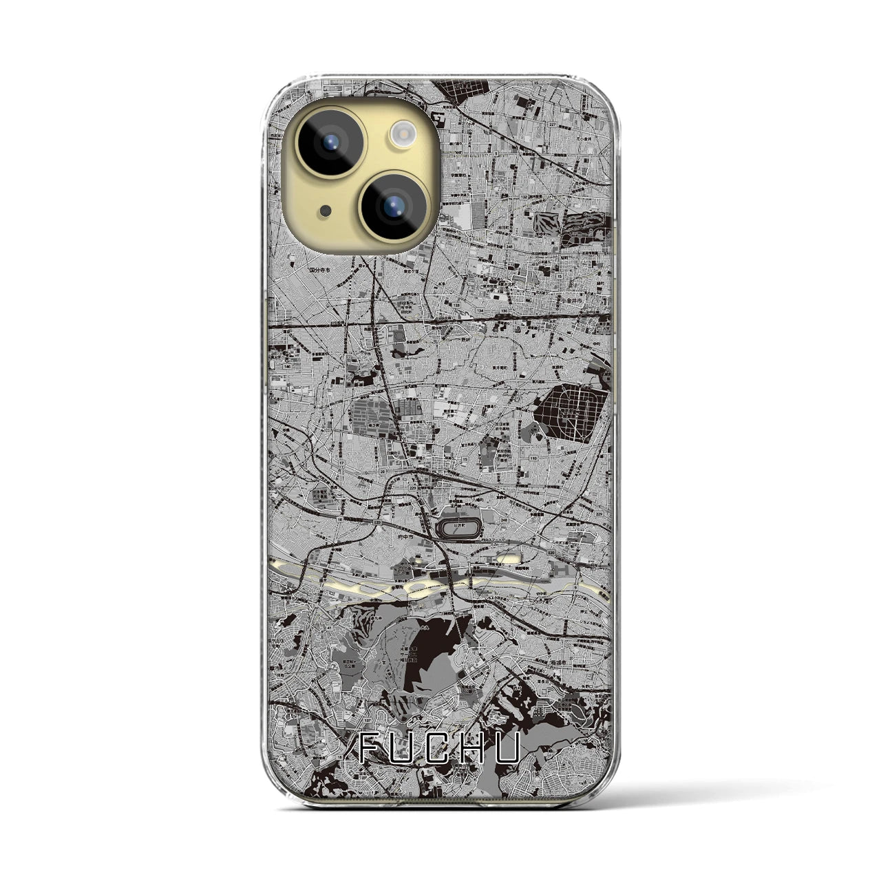 【府中2(東京都)】地図柄iPhoneケース(クリアタイプ)