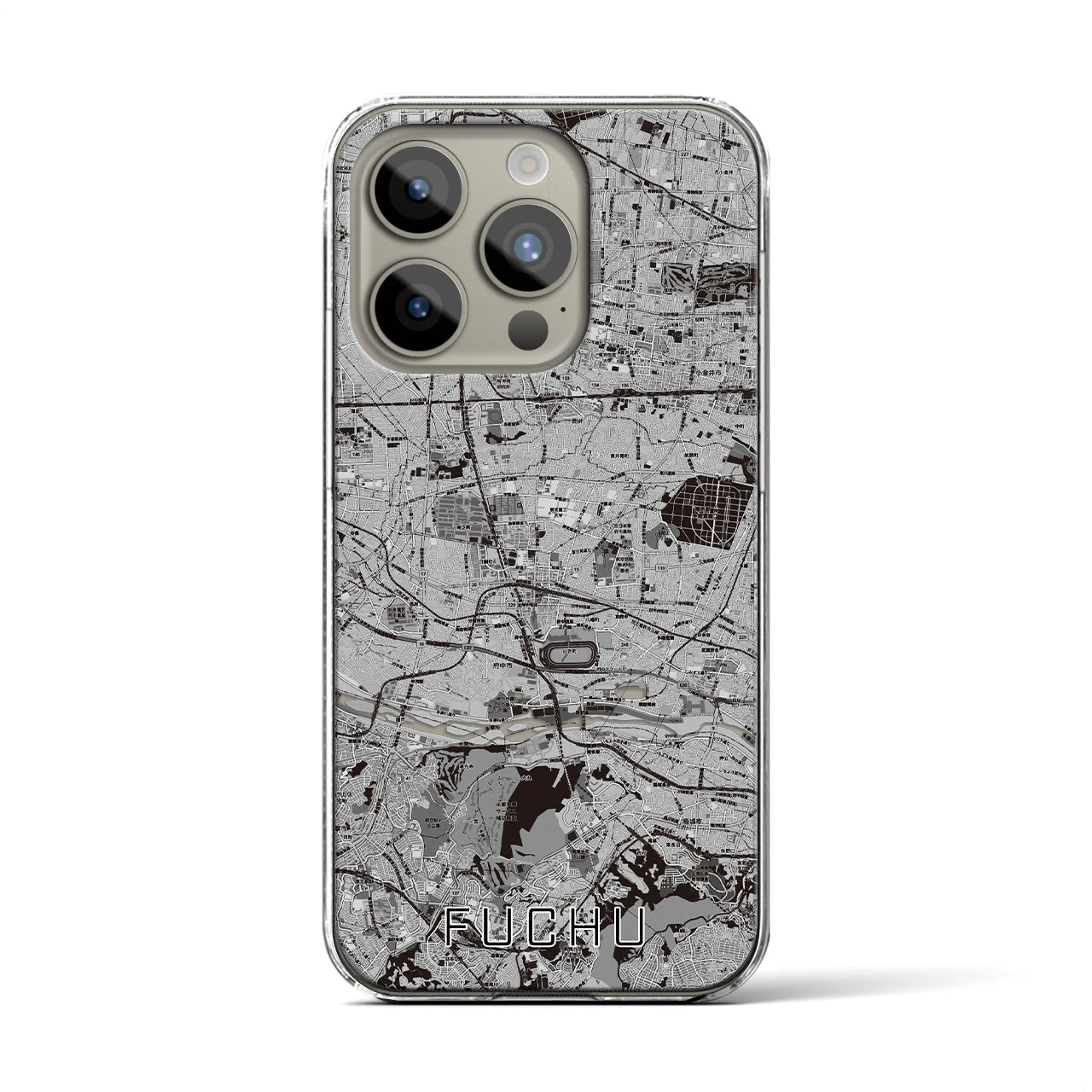 【府中2(東京都)】地図柄iPhoneケース(クリアタイプ)