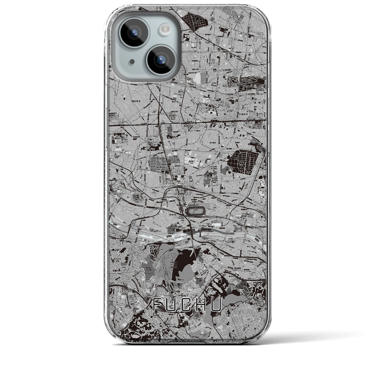 【府中2(東京都)】地図柄iPhoneケース(クリアタイプ)